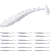 RUNCL Swimbaits Paddle 10/20/30/40PCS, 5/4/3/2 Inchs Paddle Tail, Soft Lure for Trout Crappie Bas...