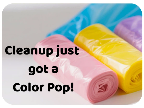 colorful trash bags