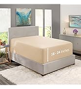 Nestl Extra Deep Pocket Fitted Sheet Queen Size Fits up to 24 Inch Mattress - Bottom Sheet - Quee...