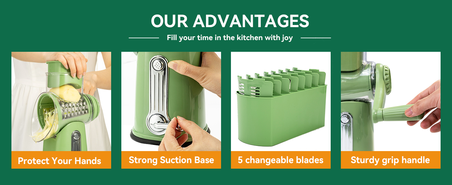 sustes rotary cheese grater with handle