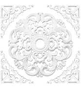 INCREWAY 1PC Lamp Base and 4PCS Right Angle Corner Wall Molding, PVC French Style Decoration Set,...