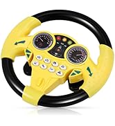 Toyvian Baby Steering Wheel Toy: Simulated Driving Controller with Sound & Light - Suction Cup Ba...