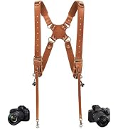 4J LEDR Camera Harness for 2 Cameras Small Size,Dual Shoulder Leather Camera Strap,Double Leather...
