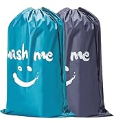 HOMEST 2 Pack XL Wash Me Travel Laundry Bag, Dirty Clothes Organizer, Large Enough to Hold 4 Load...