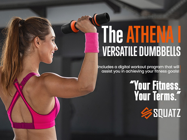 SQUATZ Dumbbell Weight Set - Adjustable Weight All-in-One Versatile Dumbbells for Women