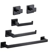 5-Piece Bathroom Hardware Accessories Set, Include 24 Inch Towel Bar, Toilet Paper Holder, Hand T...
