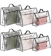 Univivi 6 Pack Dust Bags For Handbags Clear Handbag Purse Storage Organizer ,Transparent Dust Cov...