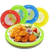 EBIGIC Paper Plate Holders 8 Packs with Snap-in Grooves 10.5 Inch Plastic Paper Plate Holders Reu...
