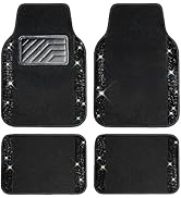 CAR PASS Bling Diamond Car Floor Mats, Sparkling Crystal Shining Glitter Rhinestone Carpet, Anti-...