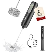 SIMPLETASTE 2-Speed Rechargeable Milk Frother Handheld | Dual Coil Whisk Head Electric Coffee Fro...