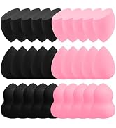30 Pcs Makeup Sponge Set (15 Pink+15 Black) Individually Wrapped, Latex-Free Ultra Soft Low Absor...