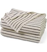 Jacquotha Black and White Striped Bath Towels Set of 2, Lighter & Quick Dry Towels Large 27.5 x 5...