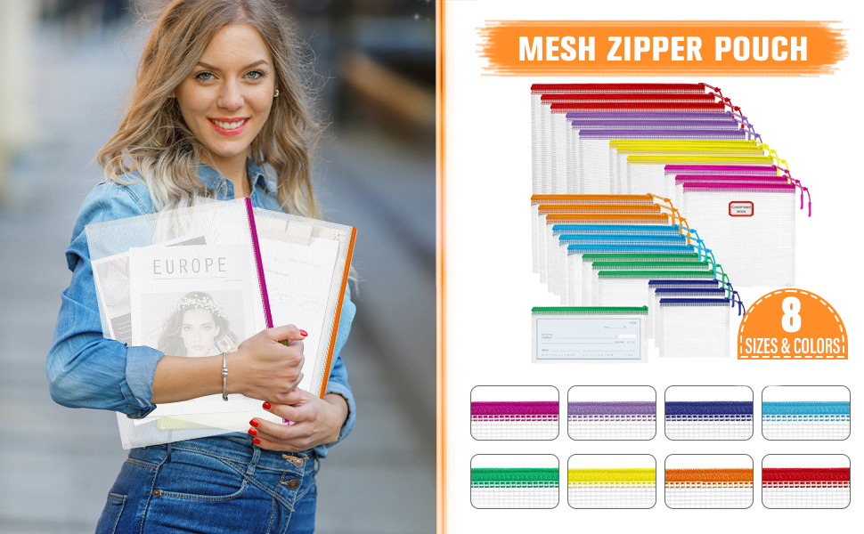 mesh zipper pouch bags