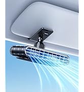 xuenair 2026 Car Clip on Fan for SUV Pickup Truck RV Visors No Blocking, Portable 3000mAh Recharg...