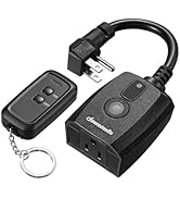 DEWENWILS Outdoor Remote Control Outlet, 125V 15A Wireless Remote Control Switch, 1 Remote 1 Outl...