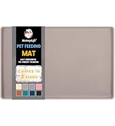 MateeyLife Silicone Cat & Dog Food Mat for Floors Waterproof, Anti-Slip Dog Bowl Mats for Food an...