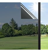 Haton One Way Window Privacy Film for Home, Black 17.5" x 78.7" | Sun UV Blocking Heat Control Wi...