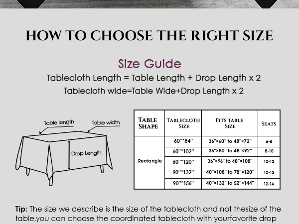 VidaFete rectangle tablecloth black tablecloth