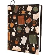 CRASPIRE Book Pattern Stretchable Book Cover Coffee Washable Reusable Large Nylon Book Protector ...