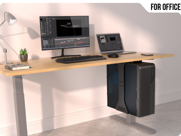 PC holder under desk