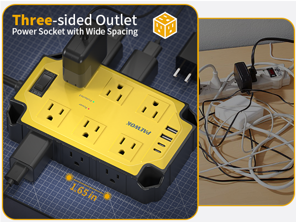 long extension cord with multiple outlets
