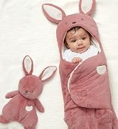 GUND Baby Oh So Snuggly Bunny Blanket Wrap, Plush Hooded Baby Blanket Wrap for Newborns, Pink/Cre...