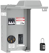 Nilight 20 50 Amp RV Power Outlet Box with Breaker 125/250V NEMA 14-50R GFCI Temporary Receptacle...