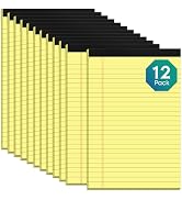Roneky Yellow Legal Pads 5x8 Notepads, 12 Pack Small Note Pads 5x8 College Ruled Perforated Memo ...