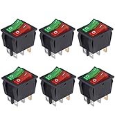 VEXUNGA 6pcs Mini Light Switch 6 Pin On Off Red Green Lighted Double Boat Rocker Switch 20A 125V ...