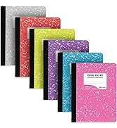 Enday Composition Notebooks Wide Ruled Paper, Colored Marble Composition Notebook Covers, 100 She...