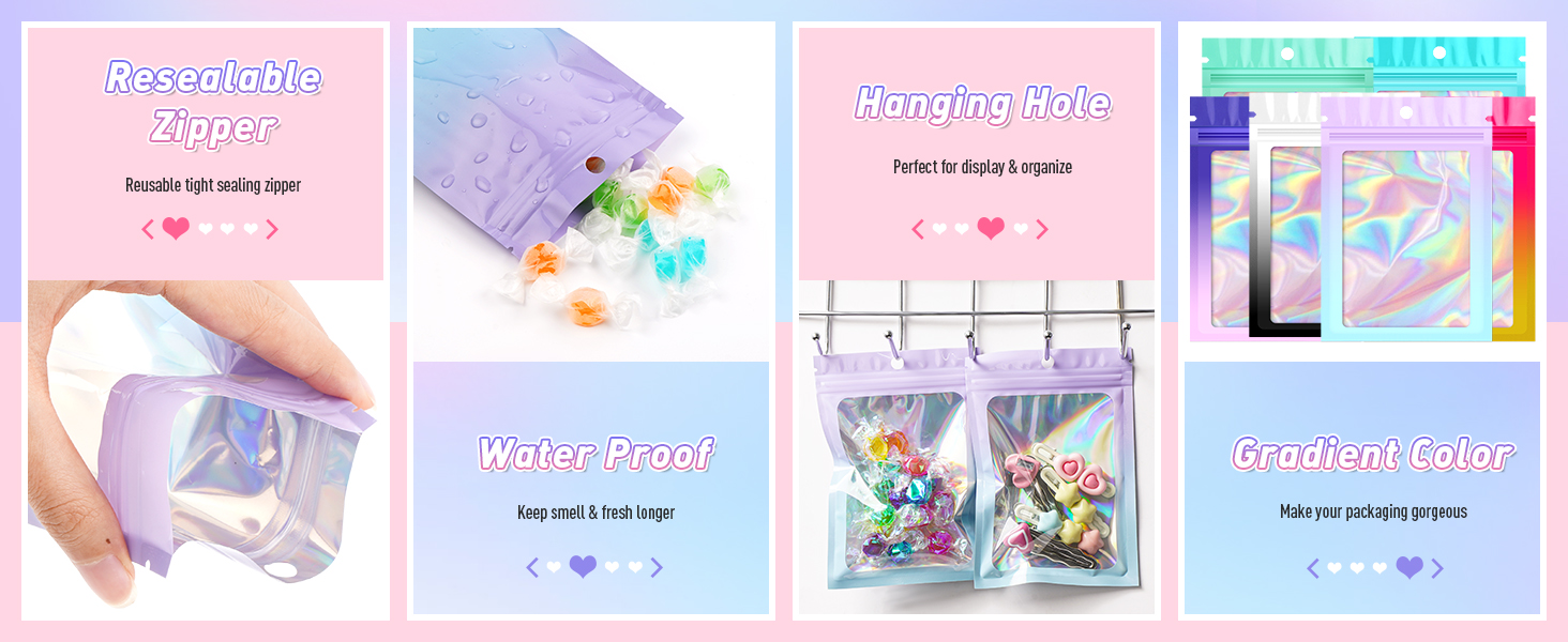 funfery purple blue holographic bags