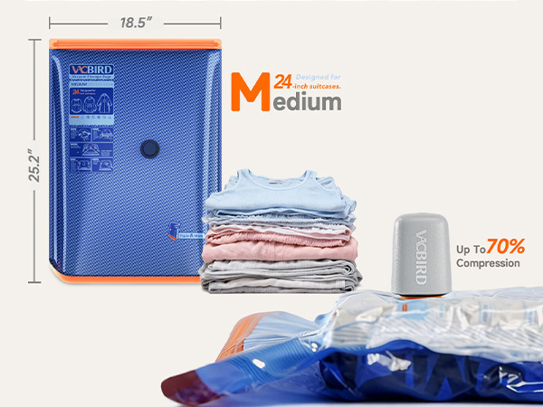 Vacuum Storage Bags with Rechargeable Cordless Pump