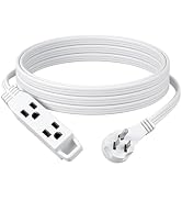 DEWENWILS 15FT Extension Cord with 3-Prong Flat Plug, 16/3 SPT-3 Flat Wire & 3 Grounded Outlets, ...