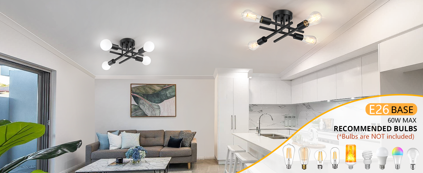 Living room ceiling mounted light