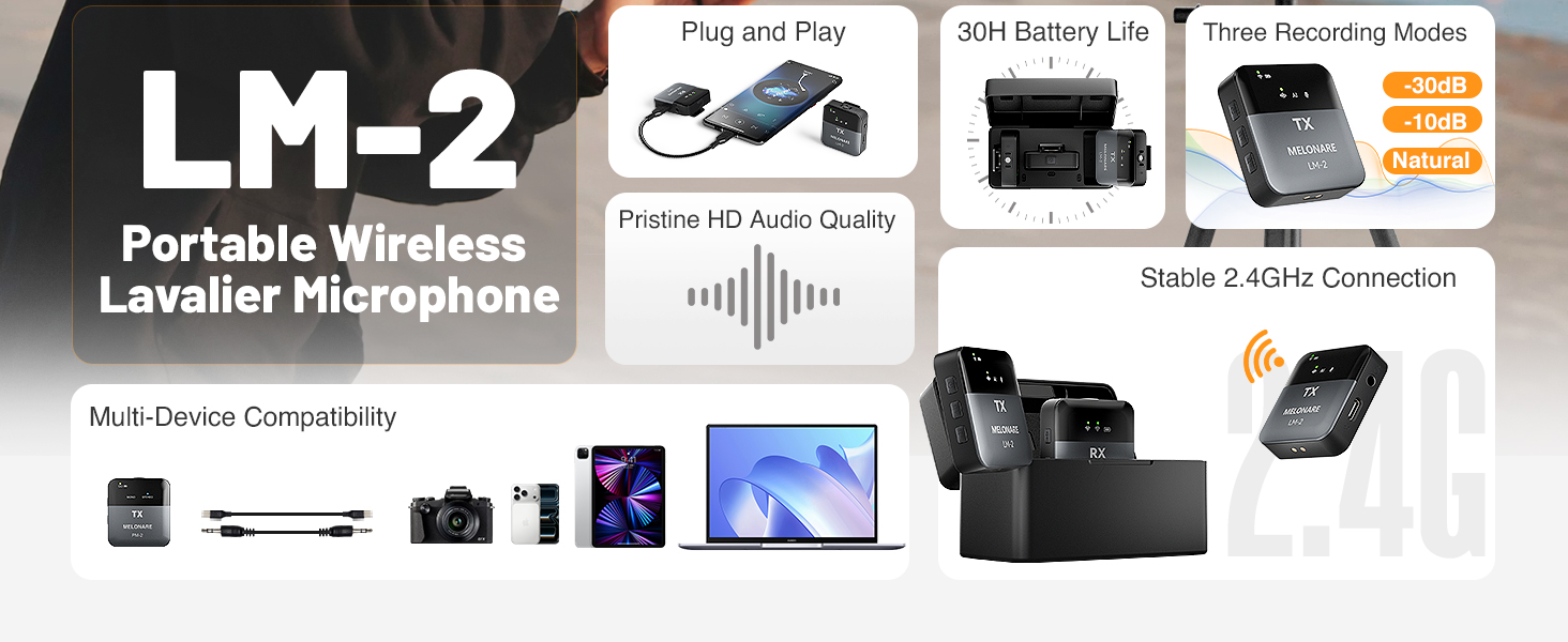 Portable Wireless Lavalier Microphone