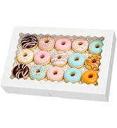 Dayacoco 40pcs Bakery Boxes with Window, 16x11x2.5 Inches, Donut Boxes | White Cookie Boxes for C...