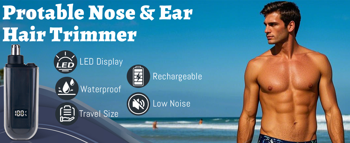 Mendaping 2025 Rechargeable Nose and Ear Hair Trimmer With LED Dispaly for Women Men