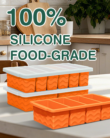 3-Pack Silicone Freezer Trays with Lid