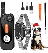 Orcleab Dog Shock Collar with Remote Control Shock Collar for Dogs, 4 Training Modes Vibration, B...
