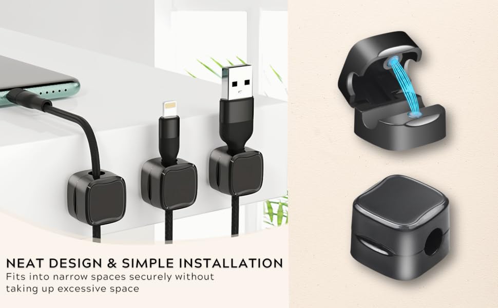 cable cord organizer desk holder wire magnetic management clips charger phone