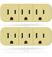 ELEGRP 2 to 3 Prong Grounded Triple Outlet Extender, 2-Prong to 3-Prong Adapter Converters for Wa...