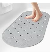 SelfSuite Rubber Bathtub Mat Shower Mat Non-Slip, 31x14 Inch, Bath Tub Floor Mat with Suction Cup...