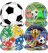 WRXVVTSV 50PCS 9 INCH Soccer Birthday Plates – Party Paper Plates for Meal, Snacks & Birthday, Di...