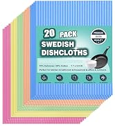METUUTER 20 Packs Swedish Dishcloths for Kitchen, Reusable Kitchen Dishcloths Compostable Cellulo...