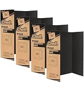 Chell 36" x 48" Trifold Poster Board, 4 Pack, Black Corrugated Project Boards for Science Fair, S...