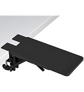 BONTEC Desk Extender Tray, 11.8"x5.9" Table Mount Arm Wrist Rest Shelf, 90°Foldable Elbow Support...