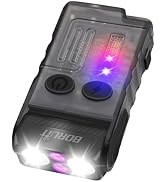 BORUIT V20 Small Powerful Flashlight 1000LM with 365nm UV, Red Blue Green Warm Light, 180° Swivel...