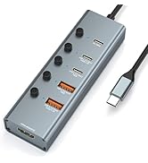 10Gbps USB C Hub Multiport Adapter, 6 Ports USB C Splitter with 4 USB 3.2 Gen 2 Ports, 4K@60Hz HD...
