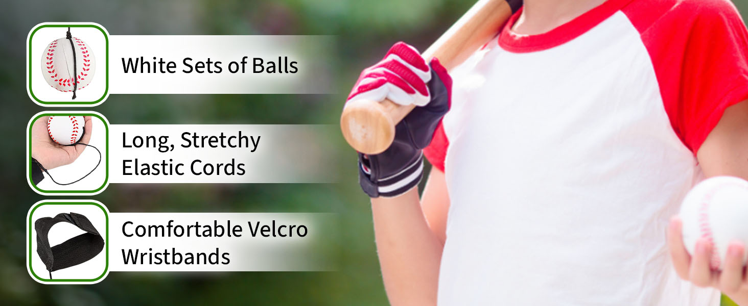 white sets balls long stretchy elastic cords comfortable velcro wristbands