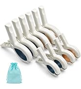 Unolnue Towel Clips for Beach Chairs, 10 Pack, 5.1 and 3.7 Inch, White | 6 large 5.1 in and 4 sma...